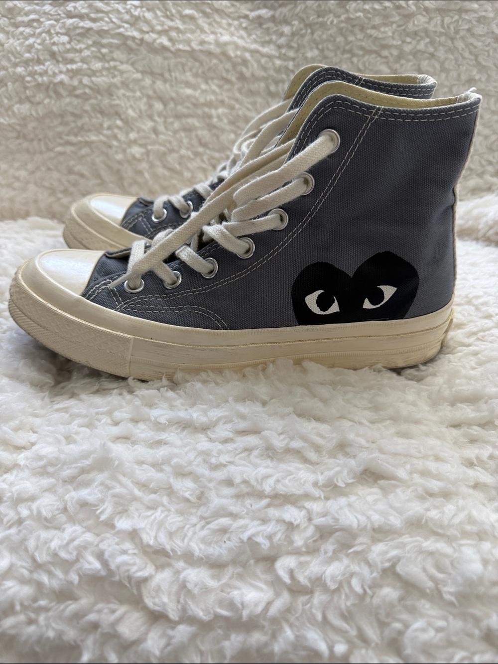 Converse Comme des GARÇONS Grey High-Top Sneakers with Heart Logo